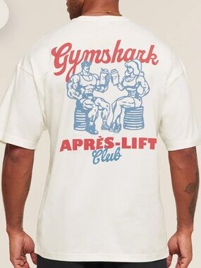 Gymshark Apres-Lift Club Graphic Tee in White 🆕